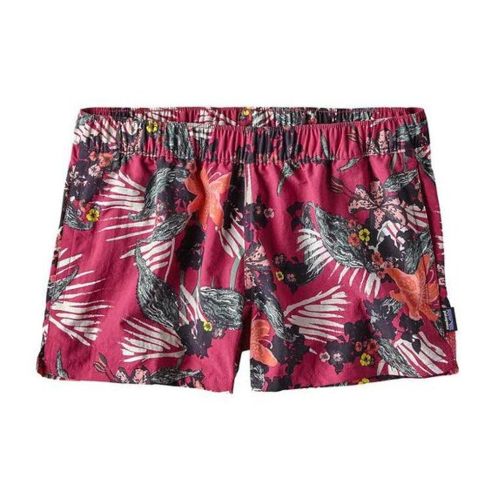Patagonia Barely Baggies Shorts Kelp Garden Floral Sz Small‎ Pink Green Tropical